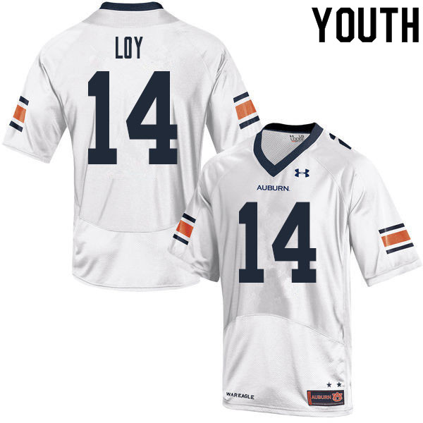 Youth #14 Grant Loy Auburn Tigers College Football Jerseys Sale-White - Click Image to Close